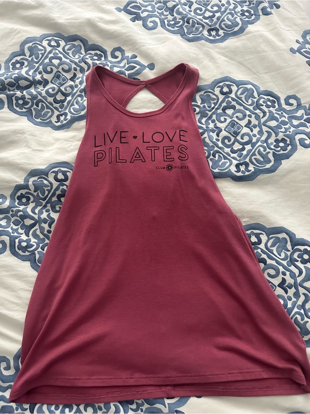 Live Love Pilates Racerback Tank — Raspberry Pink